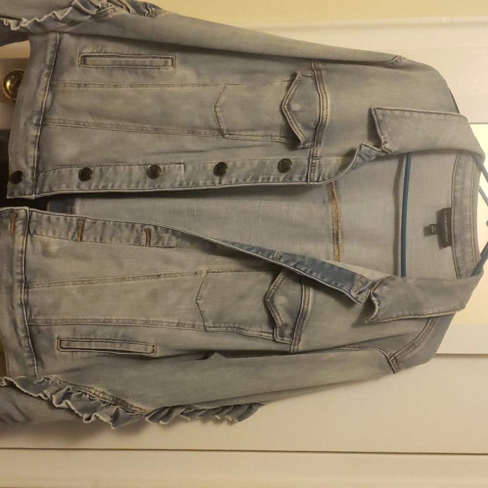 Denim Jacket with ruffle detail